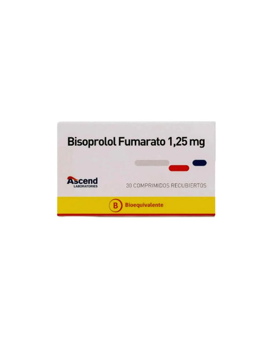 Bisoprolol Fumarato 1,25 Mg 30 Comprimidos Recubiertos