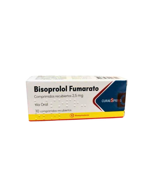 Bisoprolol Fumarato 2.5 mg 30 Comprimidos Recubiertos