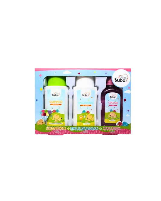 Bubu Shampoo 125 Ml, Emulsionado 125 Ml  y Colonia Pink 120 Ml