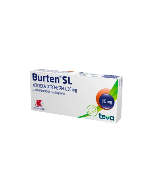 Burten SL Ketorolaco Trometamol 30 mg x 2 comprimidos Sublinguales (Lab Chile)