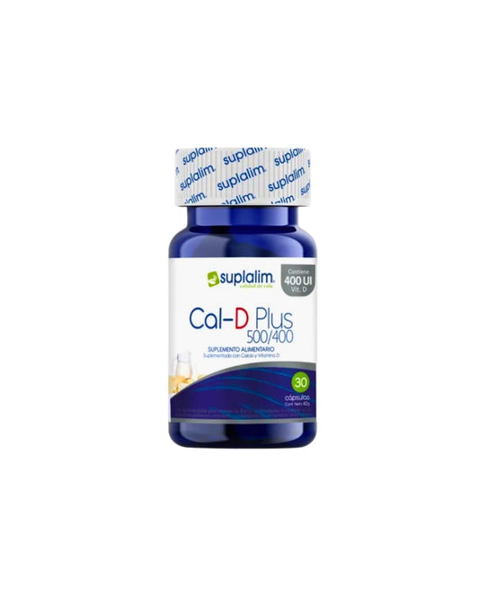 Cal-D Plus (500 mg/400 UI) 30 Cápsulas Suplalim