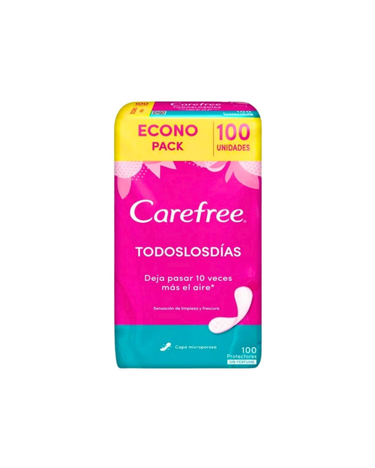 Protectores Diarios Carefree 100 Unidades Sin Perfume