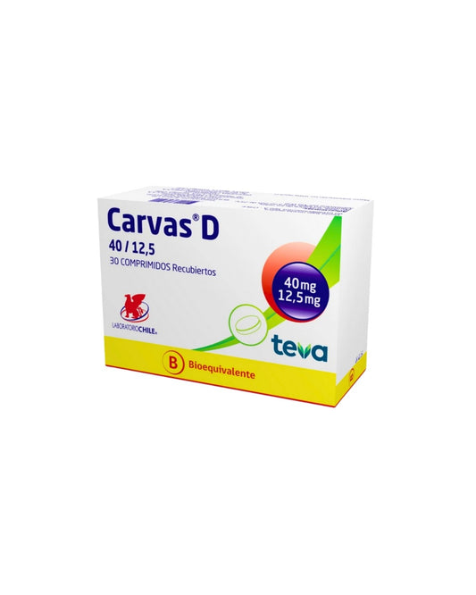 Carvas D 40 mg/12.5 mg x 30 Comprimidos Recubiertos
